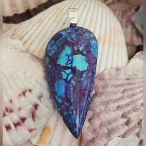 Kingman Purple Mozaic Turquoise Teardrop Pendant